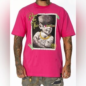 Juren graphic tee sz Various hot pink